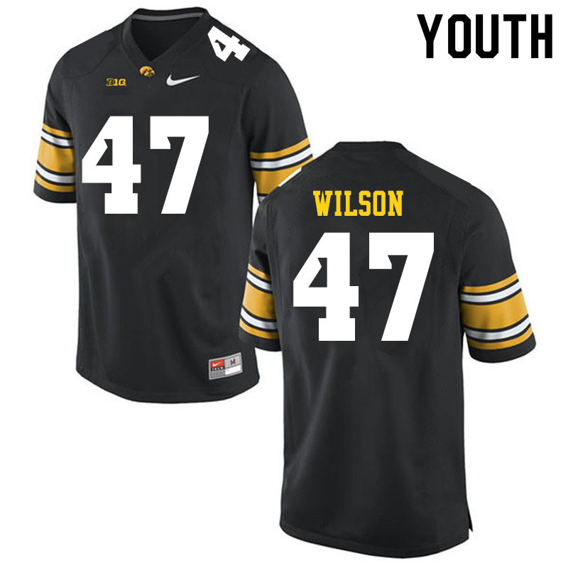 Youth #47 Andrew Wilson Iowa Hawkeyes College Football Jerseys Sale-Black - Click Image to Close